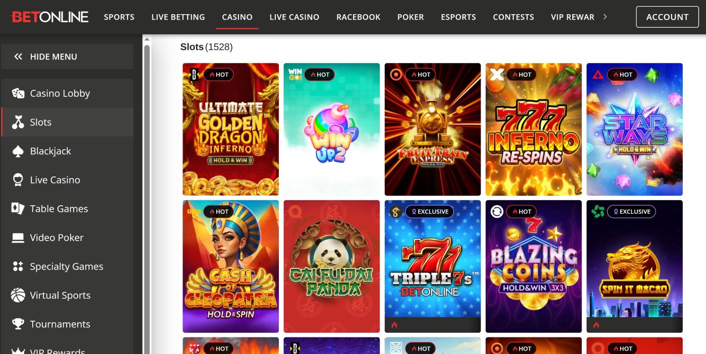 betonline.ag slots list